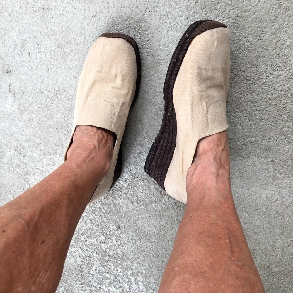 Vintage Yves Saint Laurent YSL Canvas Espadrille Wedge Shoes EU 40 US 9
